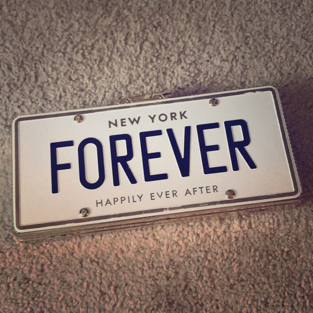 KATE SPADE WEDDING CLUTCH LICENSE PLATE